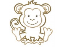 Stickdatei - Dschungeltiere Appli Affe